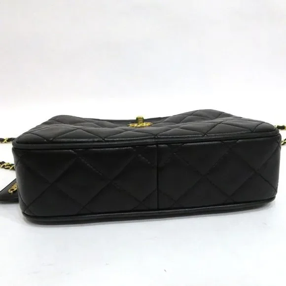 Chanel Lambskin Single Chain Shoulder Bag Matelasse Black - Picture 6 of 10